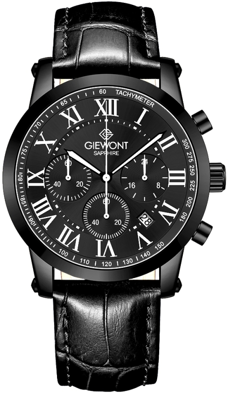 Zegarek Męski Giewont Chronograph Sapphire Czarny GW6260-A3