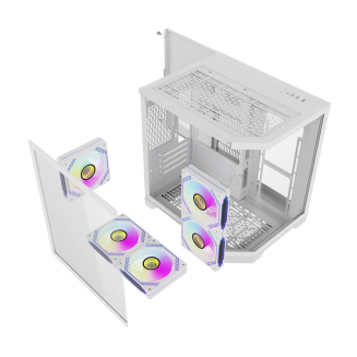 Obudowa komputerowa DARKFLASH FT350 + 5 wentylatorów ARGB (biała) - 10