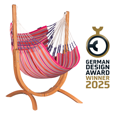  La Siesta Udine Organic Flamingo Comfort Hammock Chair with Stand