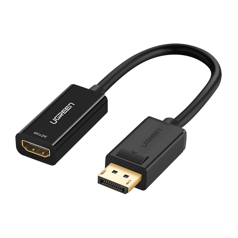 Adapter, kabel DisplayPort (męski)  - HDMI (żeński) UGREEN MM137, FullHD 25cm (czarny)