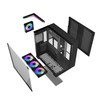 Obudowa komputerowa Darkflash TH285 (czarna) + 4 wentylatory - 7