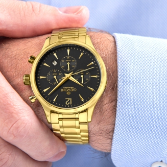 Zegarek Męski Giewont Chronograph Sapphire Złoto Czarny GW6310-B4 - 4