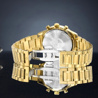 Zegarek Męski Giewont Chronograph Sapphire Złoto Czarny GW6310-B4 - 6