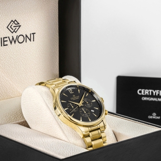 Zegarek Męski Giewont Chronograph Sapphire Złoto Czarny GW6310-B4 - 7