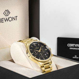 Zegarek Męski Giewont Chronograph Sapphire Złoto Czarny GW6310-B4 - 7