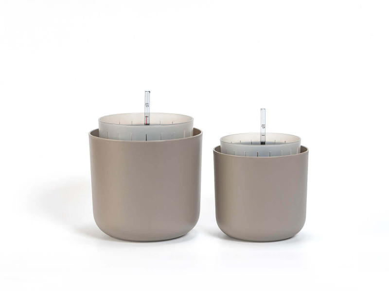 PLASTIA TOLITA AIR Donica samonawadniająca okrągła 19 cm jasnoszary