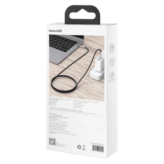 Kabel USB-C do USB-C Baseus Cafule, 100W, 1m (czarny) - 9