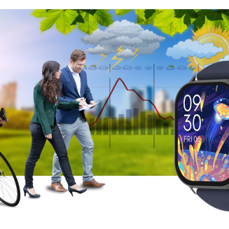 Smartwatch Gravity GT15-4 Niebieski Pasek Silikonowy + Tytanowa Bransoleta - 18