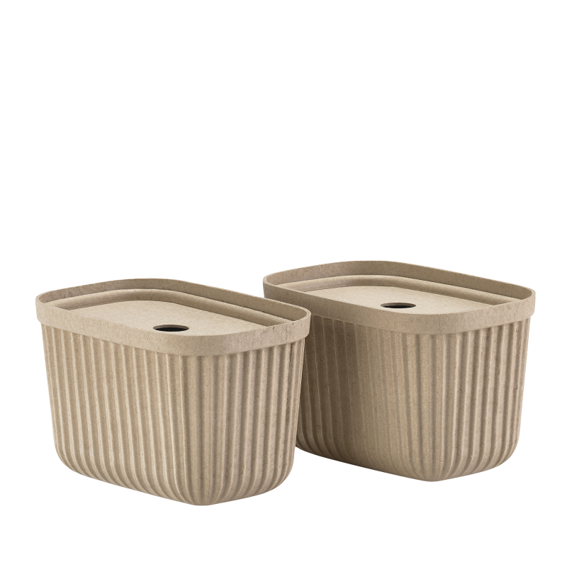  Set of 2 boxes Zone Denmark Pulp Natural Brown 15x23x15 cm
