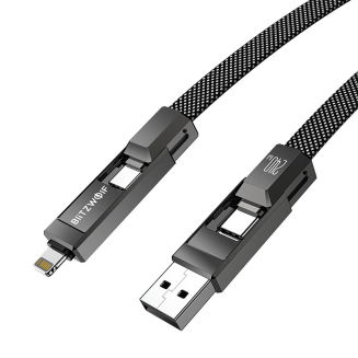 Kabel BLITZWOLF BW-HDC7 USB-A/USB-C-USB-C/Lightning 1.2m 240W (czarny) - 3