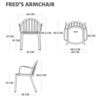 Fatboy Fred's Armchair Wave Blue Garden Chair with Armrests - 7