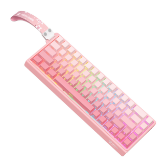  ONIKUMA G69 QWERTY Mechanical Keyboard (Pink) - 3