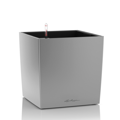 Donica Lechuza Cube Premium 30 | 40 | 50 srebrny metallic