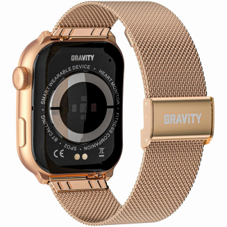 Smartwatch Damski GRAVITY GT28-5 Pasek + Bransoleta Różowe złoto Czarny - 8