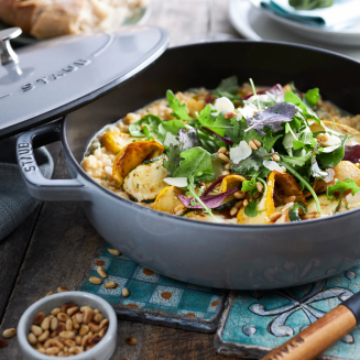  Staub deep stewing pan with lid - 28 cm, white truffle - 6