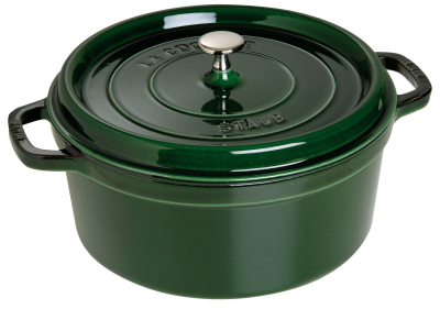  Staub round cast iron pot - Green, 1.7 ltr