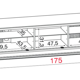 Stolik RTV Munari Mo&Ma 175x50x42 cm 3 kolory - 6