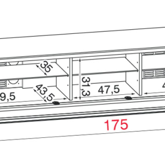 Stolik RTV Munari Mo&Ma 175x50x42 cm 3 kolory - 6