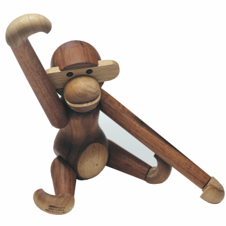 Figurka drewniana Kay Bojesen Małpka teak i dąb small - 3