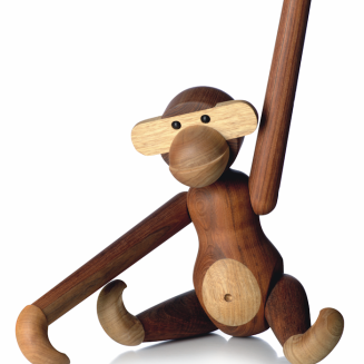 Figurka drewniana Kay Bojesen Małpka teak i dąb small - 2