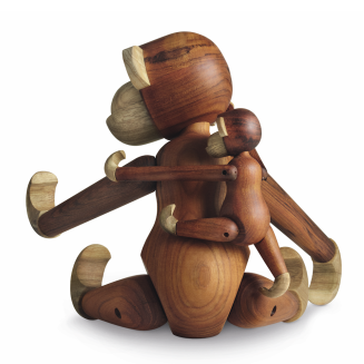 Figurka drewniana Kay Bojesen Małpka teak i dąb small - 5