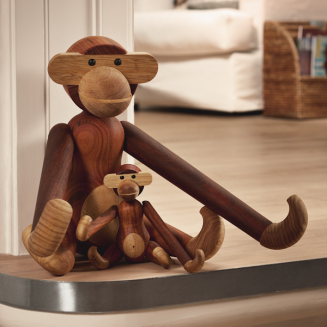 Figurka drewniana Kay Bojesen Małpka teak i dąb small - 8