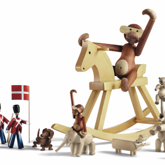 Figurka drewniana Kay Bojesen Małpka teak i dąb small - 11