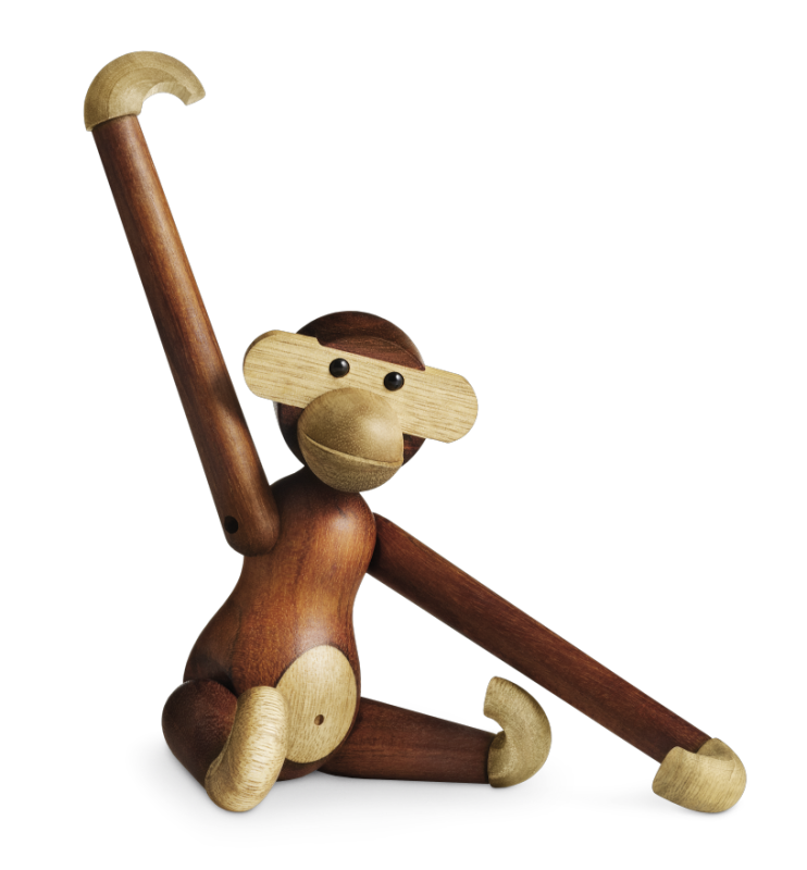 Figurka drewniana Kay Bojesen Małpka teak i dąb small