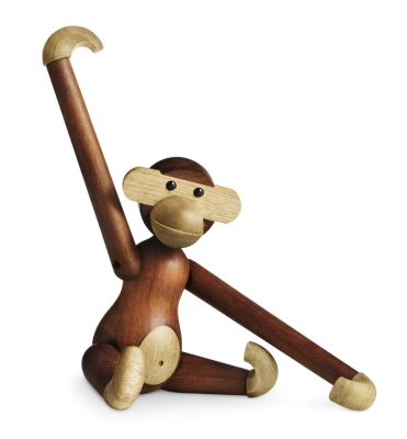 Figurka drewniana Kay Bojesen Małpka teak i dąb small