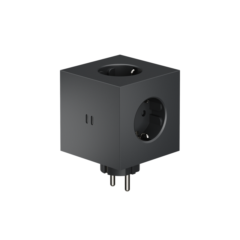 Rozszerzacz gniazd Avolt Square 2 z podwójnym USB-C o mocy 30 W czarny
