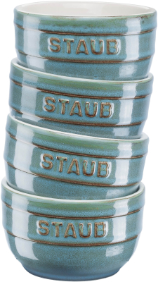  Staub Mini Ramekin Round, 4 pcs - 200 ml, Antique Turquoise