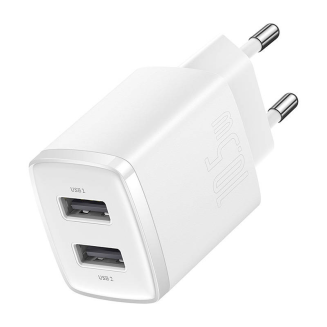 Ładowarka sieciowa Baseus Compact Quick Charger, 2x USB, 10.5W (biała) - 2