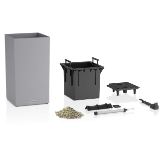 Donica Lechuza Canto Stone 40 LED kolumna grafitowy czarny - 2