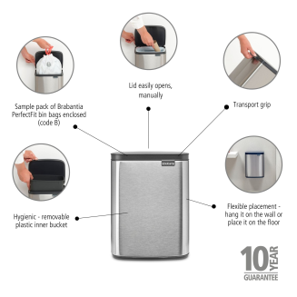 Kosz Brabantia Bo 7l Matt Steel FPP - 19