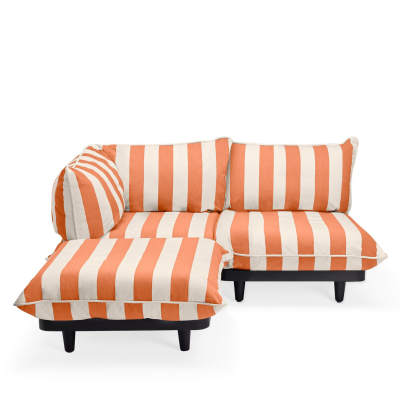 Sofa ogrodowa Fatboy Paletti Set Medium Stripe Orange Creme