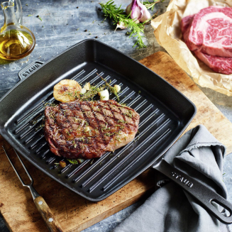Żeliwna patelnia grillowa Staub 30 cm black - 4