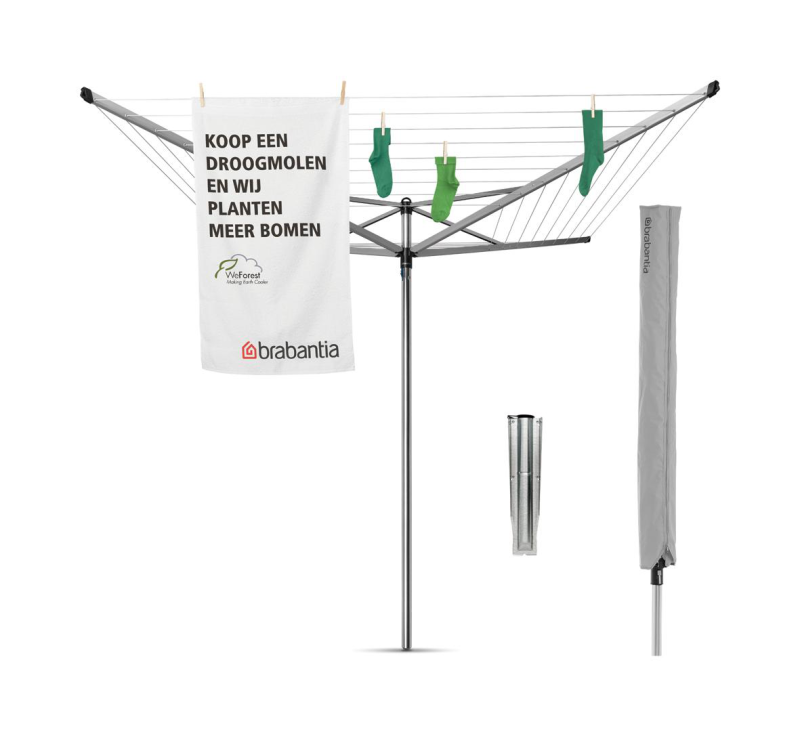 Obrotowa suszarka ogrodowa Brabantia Topspinner 50 m Metallic Grey