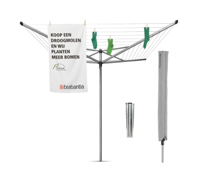 Obrotowa suszarka ogrodowa Brabantia Topspinner 50 m Metallic Grey