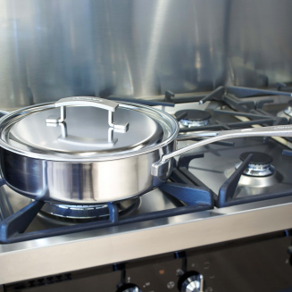 Patelnia stalowa głęboka z 2 uchwytami i pokrywą Demeyere Industry 5 24 cm - 4