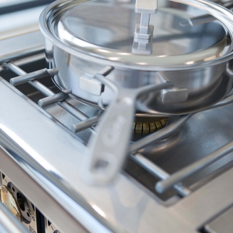 Patelnia stalowa głęboka z 2 uchwytami i pokrywą Demeyere Industry 5 24 cm - 5