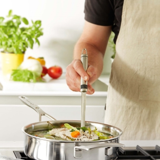 Patelnia stalowa głęboka z 2 uchwytami i pokrywą Demeyere Industry 5 24 cm - 7