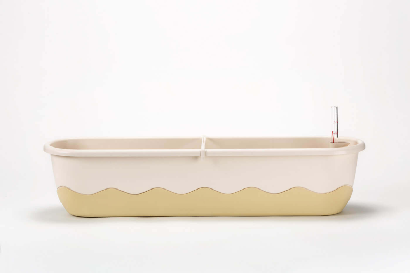 PLASTIA MARETA Donica samonawadniająca prostokątna 80x20 cm kremowy