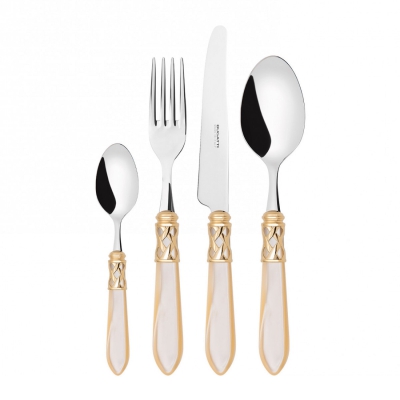 Zestaw sztućców obiadowych Casa Bugatti Aladdin Ivory/Gold 24 szt.