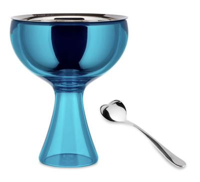  Alessi Big Love ice cream cup with spoon, blue