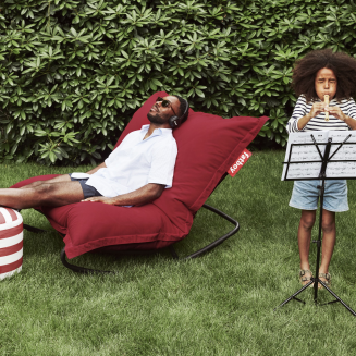  Fatboy Original Outdoor Stripe Ocean Blue Pouf + Rock 'n Roll Pouf Rocking Chair | 15% OFF - 9
