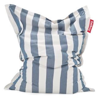  Combi deal: Rock 'n Roll Black + Fatboy The Original Outdoor Stripe Ocean Blue Pouffe - 2