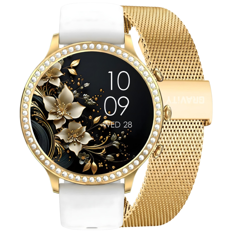 Smartwatch Gravity Złoty Pasek i Bransoleta GT5-2