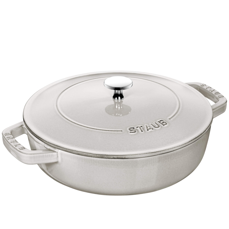 Staub deep stewing pan with lid - 24 cm, white truffle