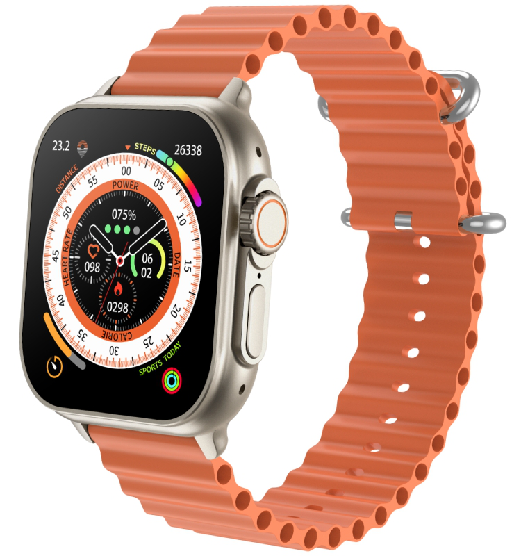 Smartwatch Męski RUBICON RNCF17 Tytan/Orange SMARUB269