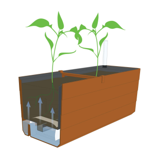 Donica samo-nawadniająca prostokątna Urbalive Berberis szary 60x20 cm - 3